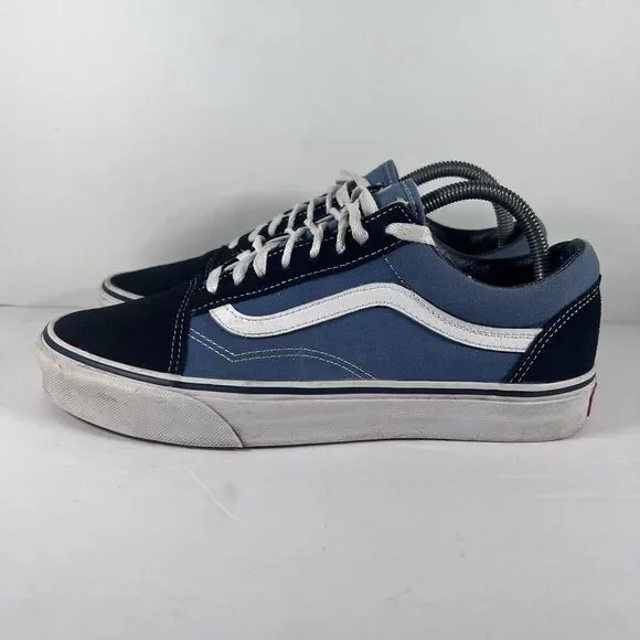 Vans Old Skool Two Tone Blue Lace Up Athletic Skateboard Shoes Men's Size 8.5 - Picture 3 of 8